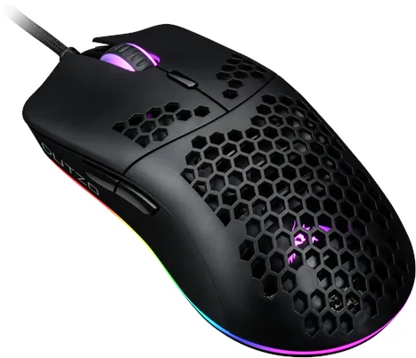 DUTZO KeiryÅ RGB - Matt Black - Gaming Mus - Optisk - 6 knapper - Sort med RGB lys