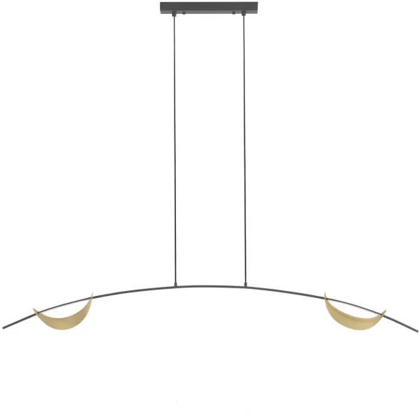 Anatolia, Hængelampe, guld/sort, H140x15x150 cm